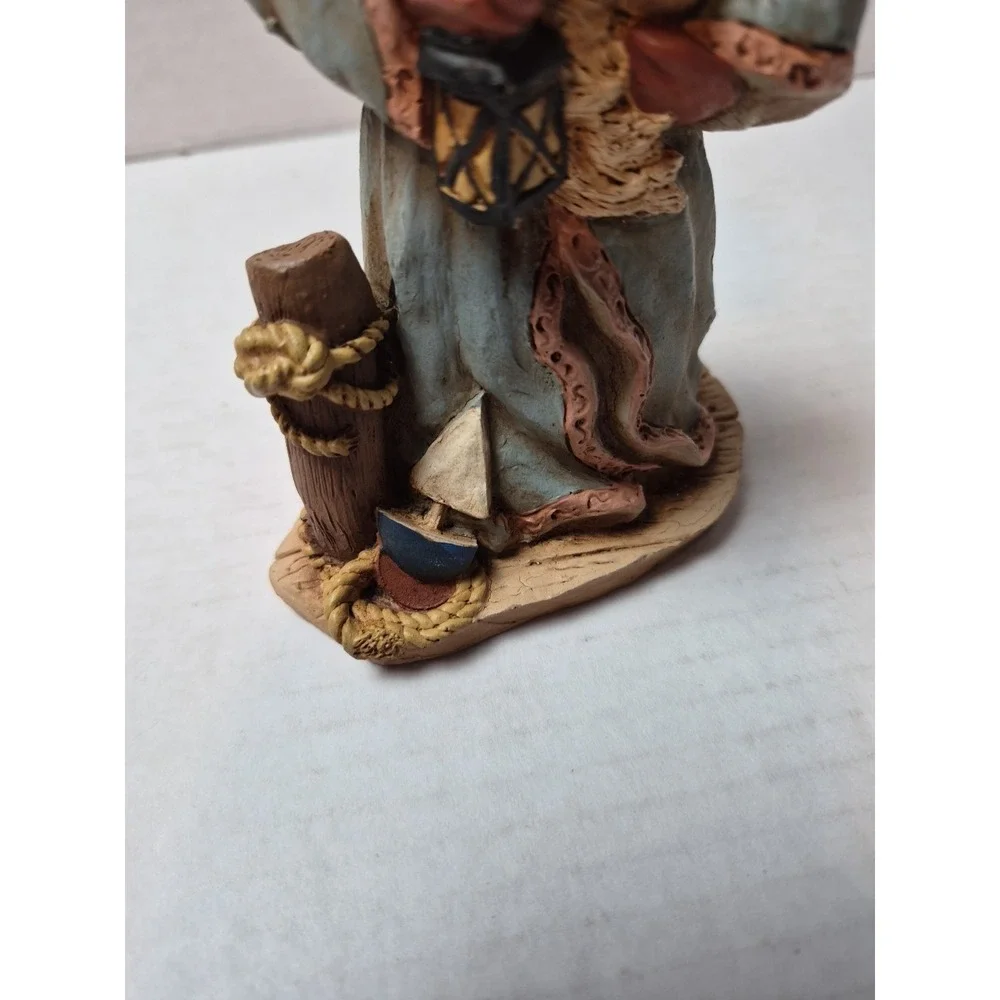 Vintage 1992 Wood World Nautical Santa Figurine‎ Made in USA Coastal Father Boat
